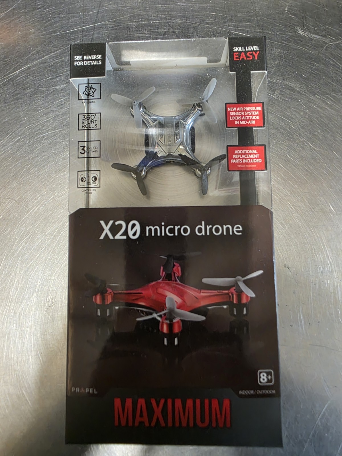 Propel Maximum X01 Micro Drone Wireless Quadrocopter - Titanium (VL-3511) NEW