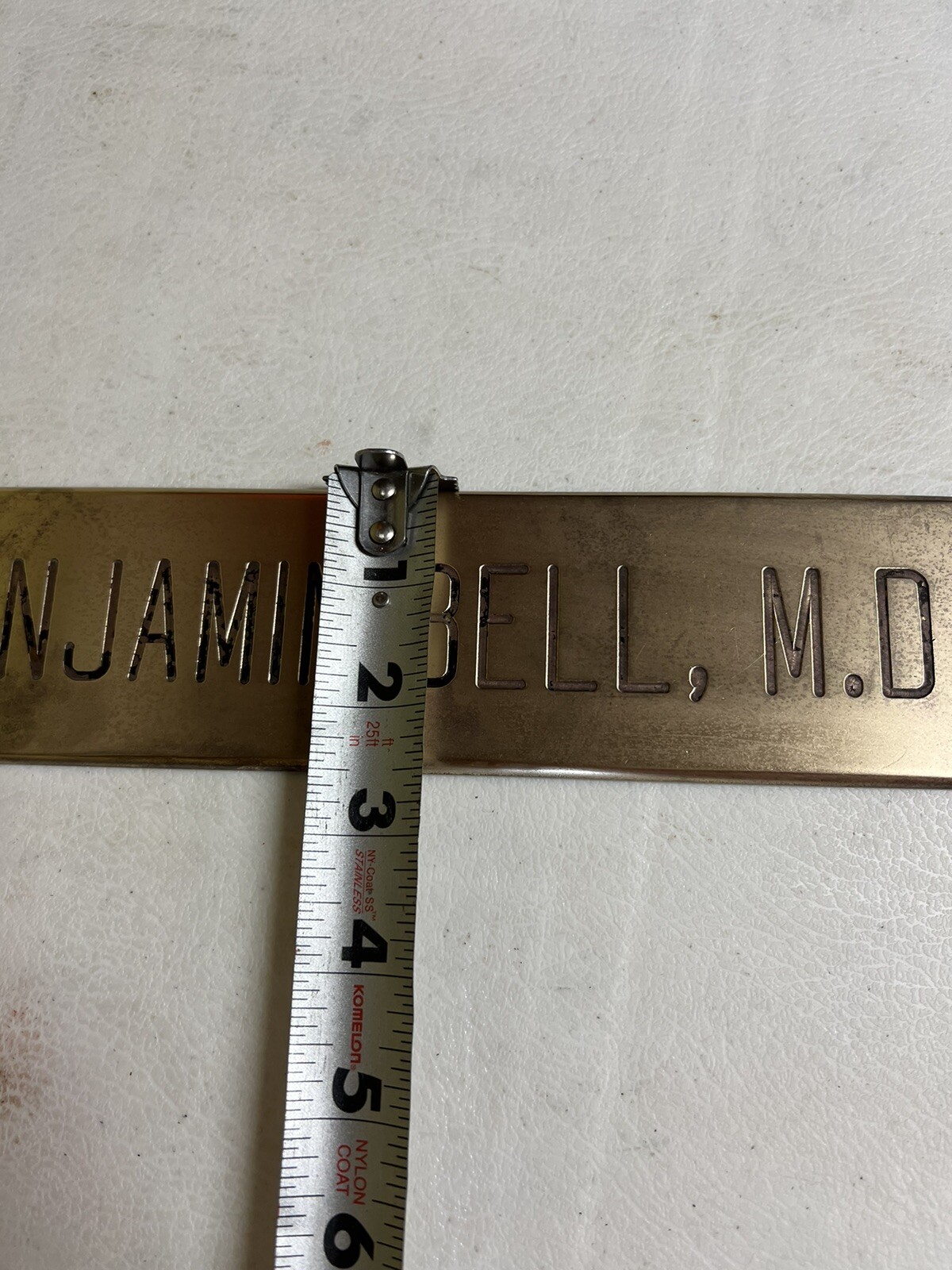 Vintage Brass Plaque Benjamin Bell MD doctors office DR