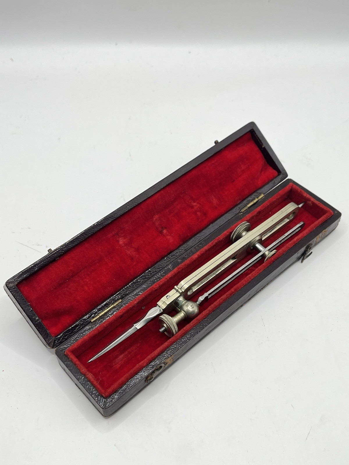 Antique Proportional Dividers With Micrometer Settings Bar - Boxed - Rare