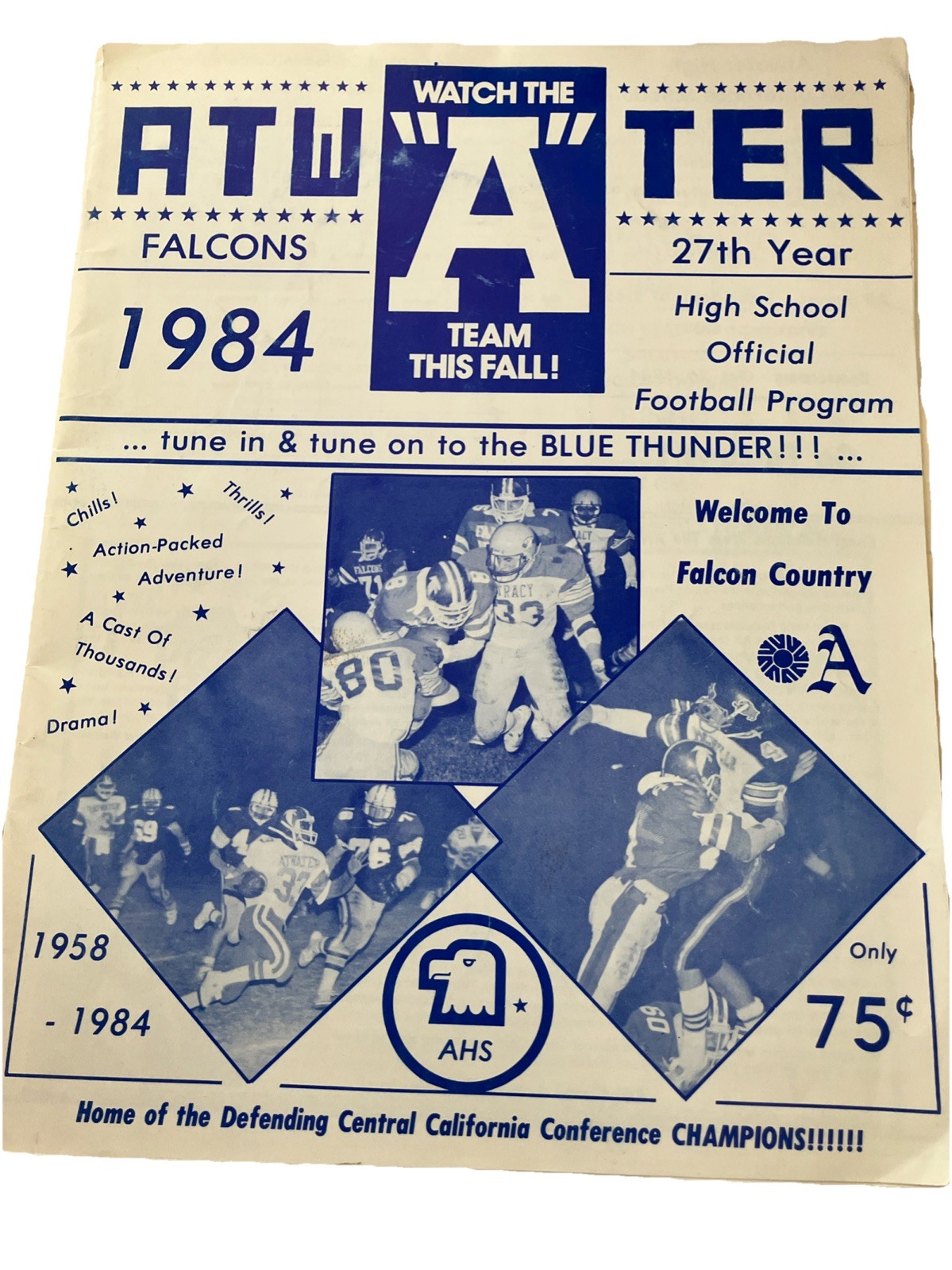 Atwater high school 1984 football program Merced, CA GB2