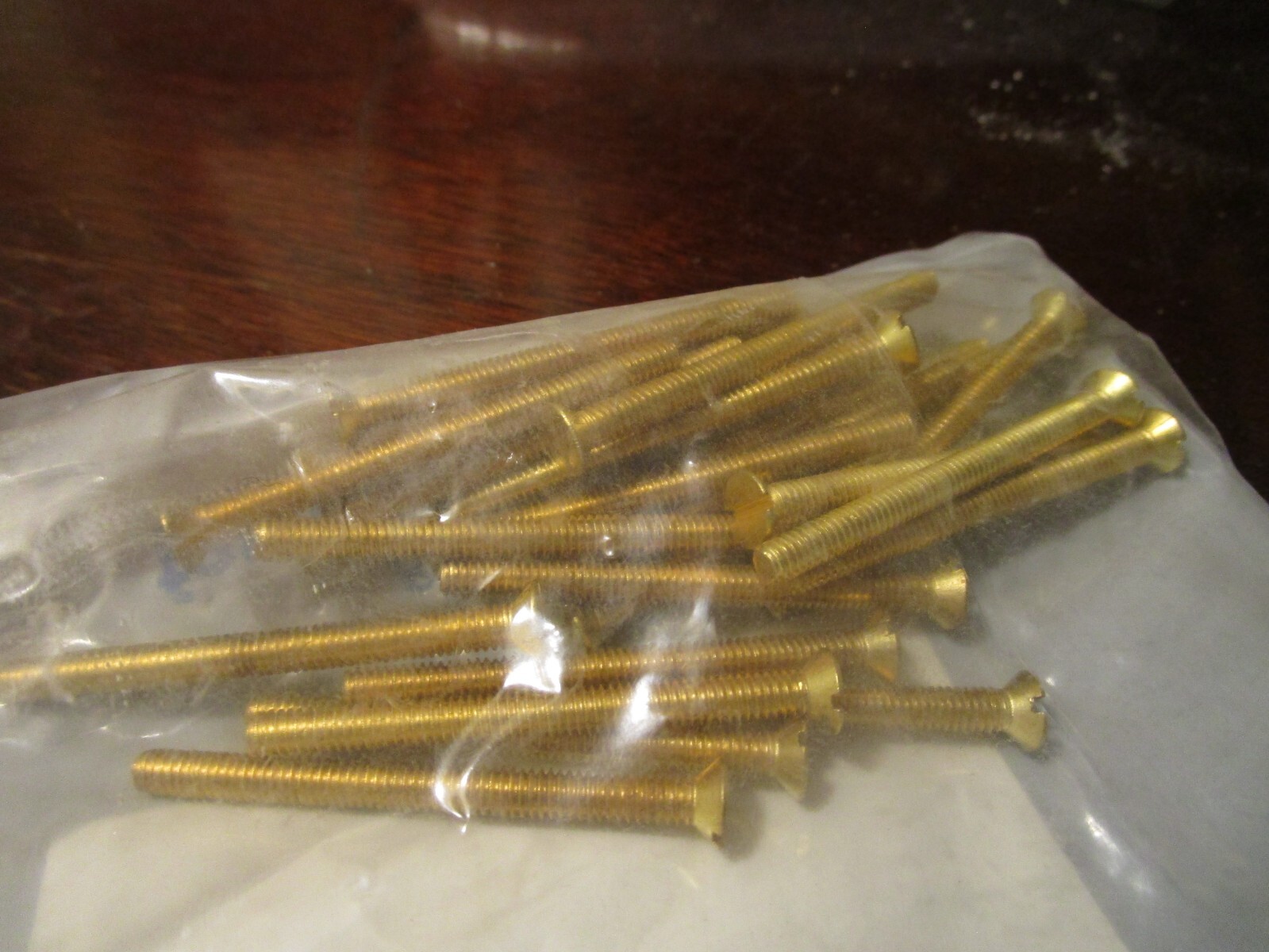 #8-32 x 2" Slotted Drive Flat Head Brass Machine Screw QTY 25