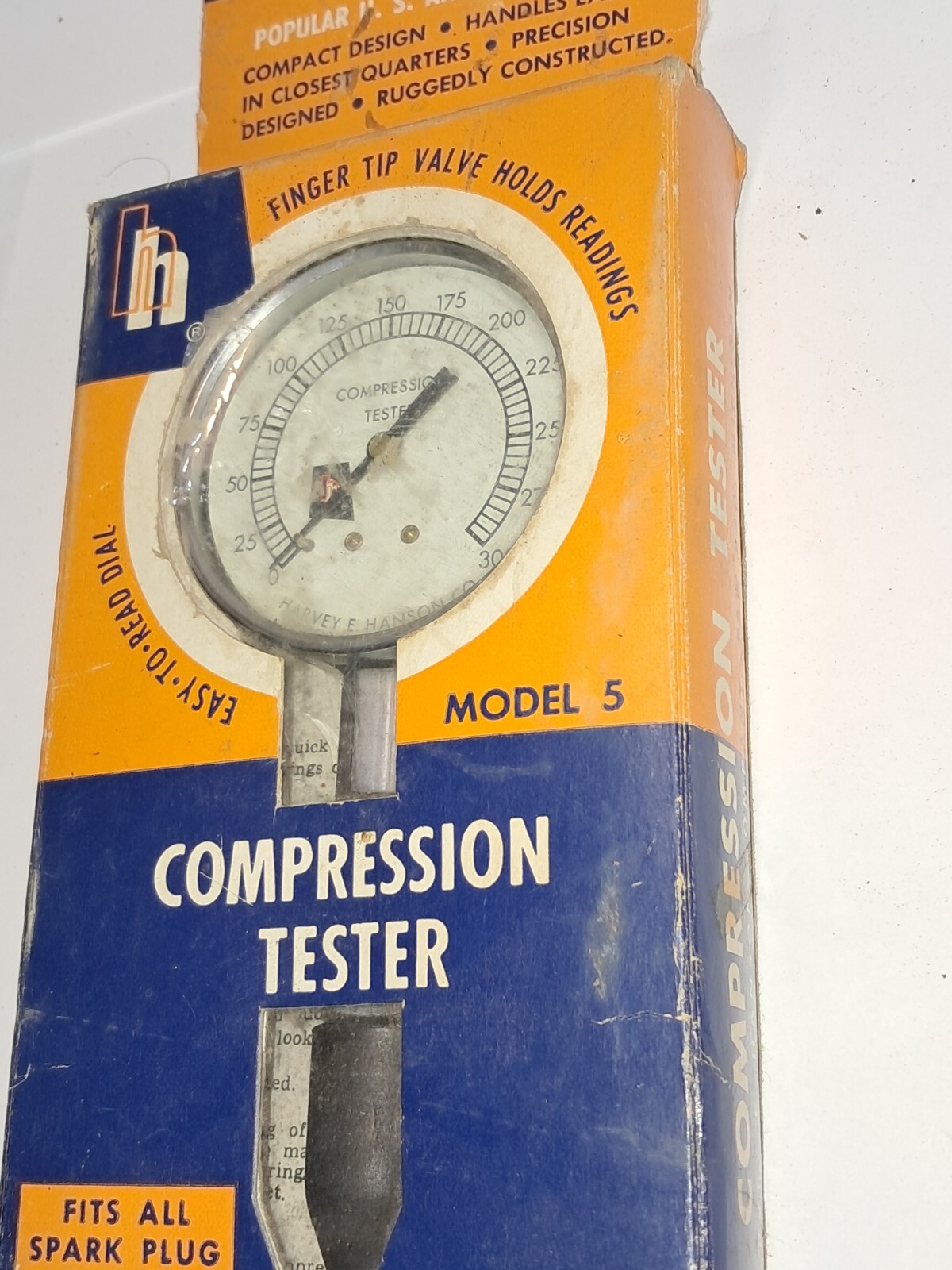 Hanson Model No.5 Compression Tester In Original Box & Paperwork (t)
