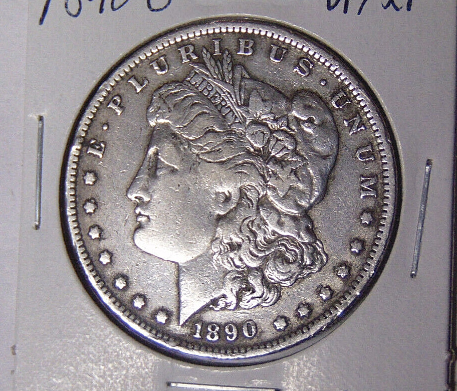 1890-O Morgan Silver Dollar VF/XF Rim Marks Cleaned New Orleans Mint (11.124)