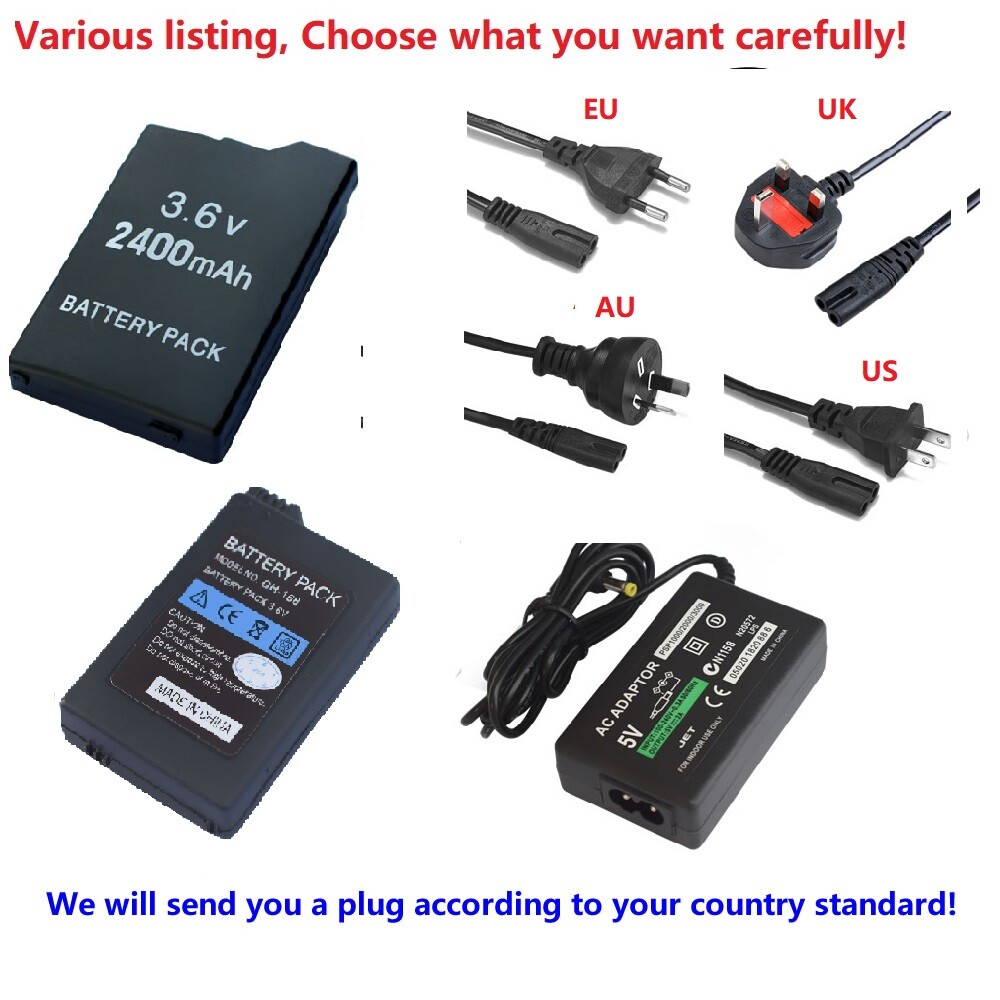 PSP-110 Battery or charger for Sony PSP 3000 PSP 3002 PSP 3003 PSP 3004 PSP 3005
