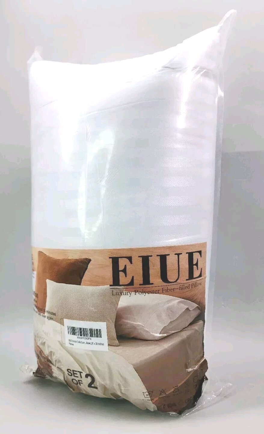 EIUE Hotel Collection White 20"×30" Bed Pillows for Sleeping, 2 Pack