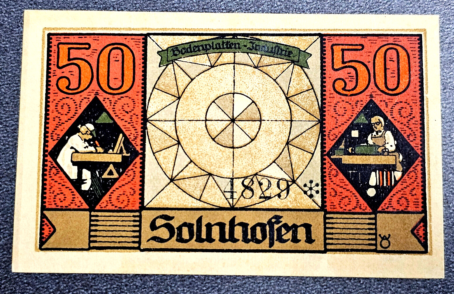 SOLNHOFEN NOTGELD 50 PFENNIG 1921 EMERGENCY MONEY GERMANY BANKNOTE (33999)