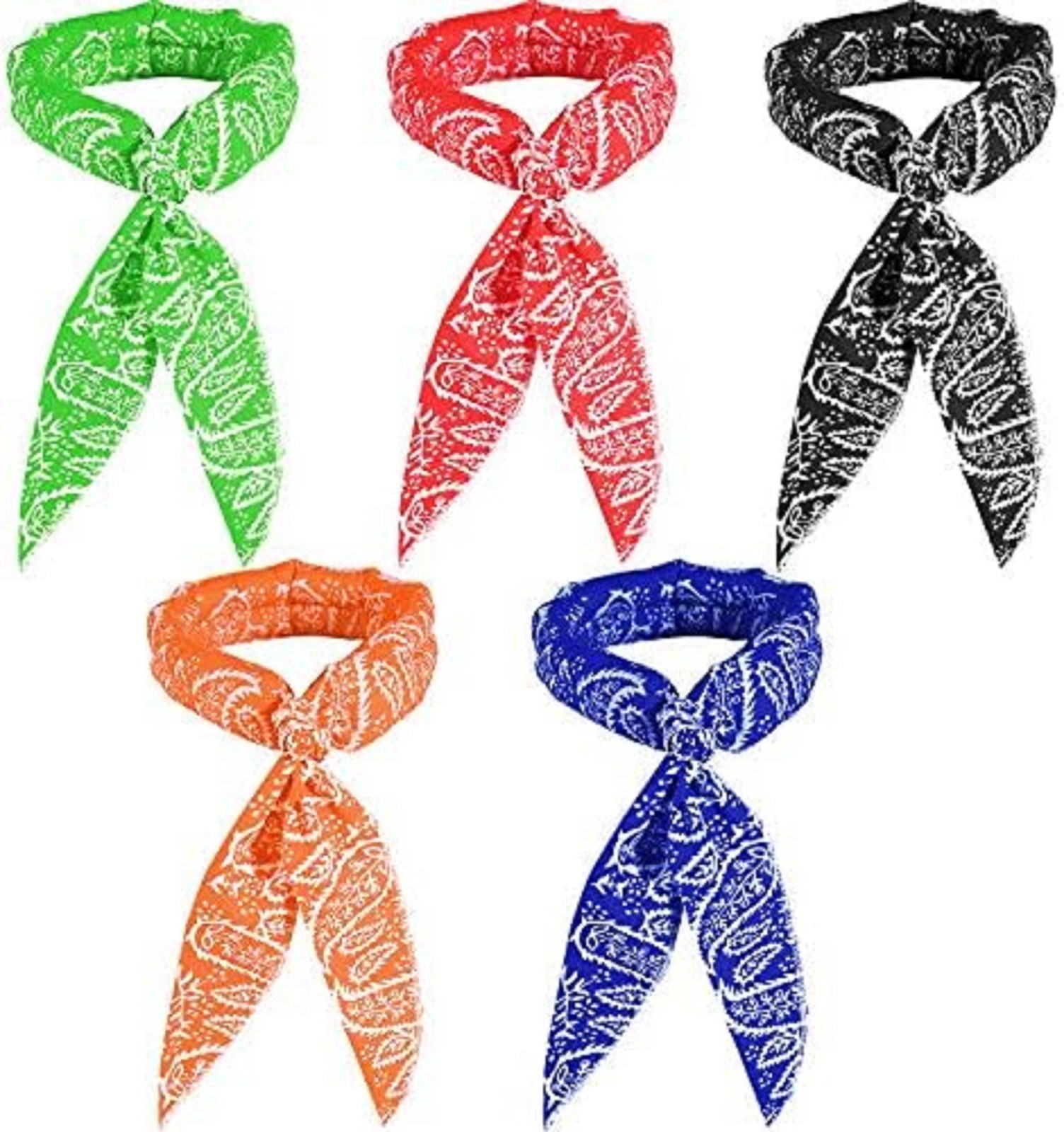 5 Pcs Cooling Neck Wraps Ice Wrap Scarf Neck Bandana Cooler for Hot Weather Summ