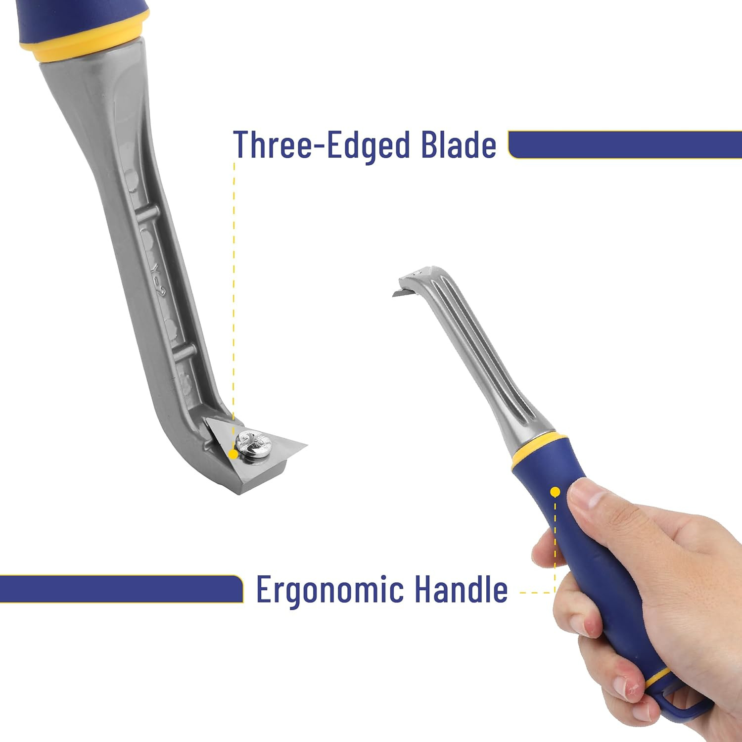 2 Pack 1 Inch Carbide Scraper, Three-Edged Tungsten Steel Triangular Blade Paint