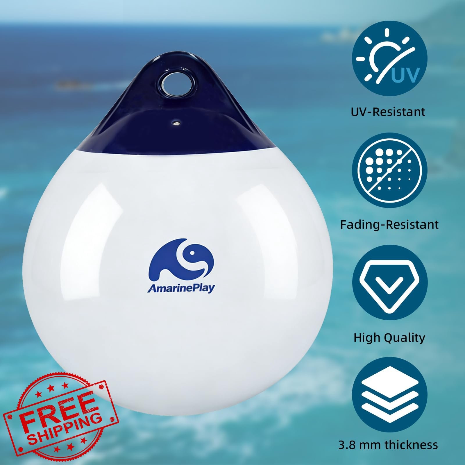 Boat Fender Buoy Balls 9-15 Inch Marine Grade Inflatable Docking Anchor Marker