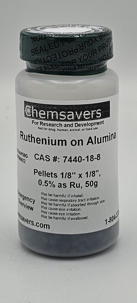 Ruthenium on Alumina, Pellets 1/8" x 1/8", 0.5% as Ru, Certified, 50g