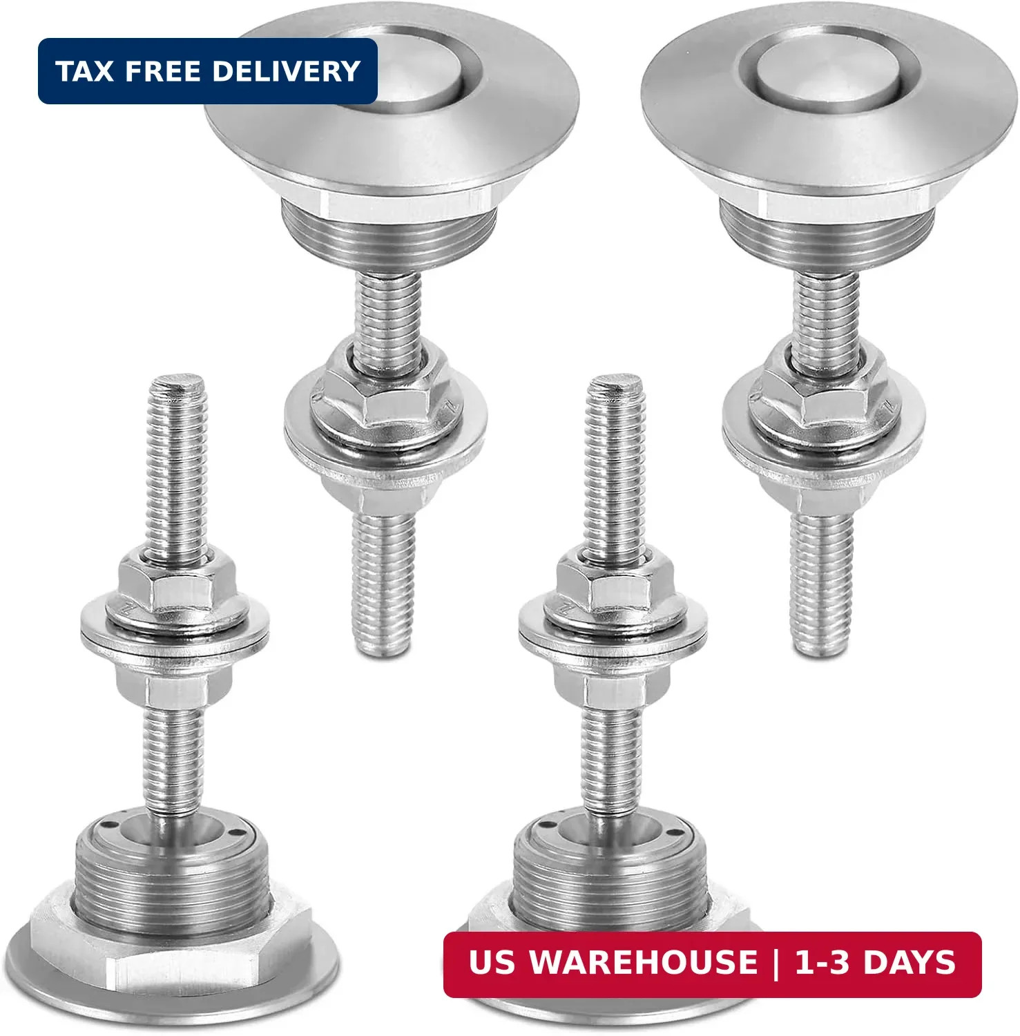 4PCS Universal Aluminum Vehicle Hood Pins, Bumper Clips, Diameter 1.25 inch Quic