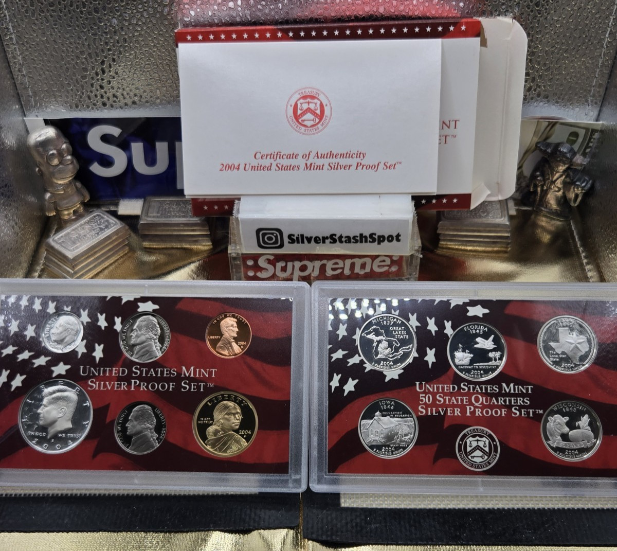 2004 U.S. Mint Silver Proof Set w/ Box & COA – 90% Silver $1.85 FV – NEW 🔥 OGP