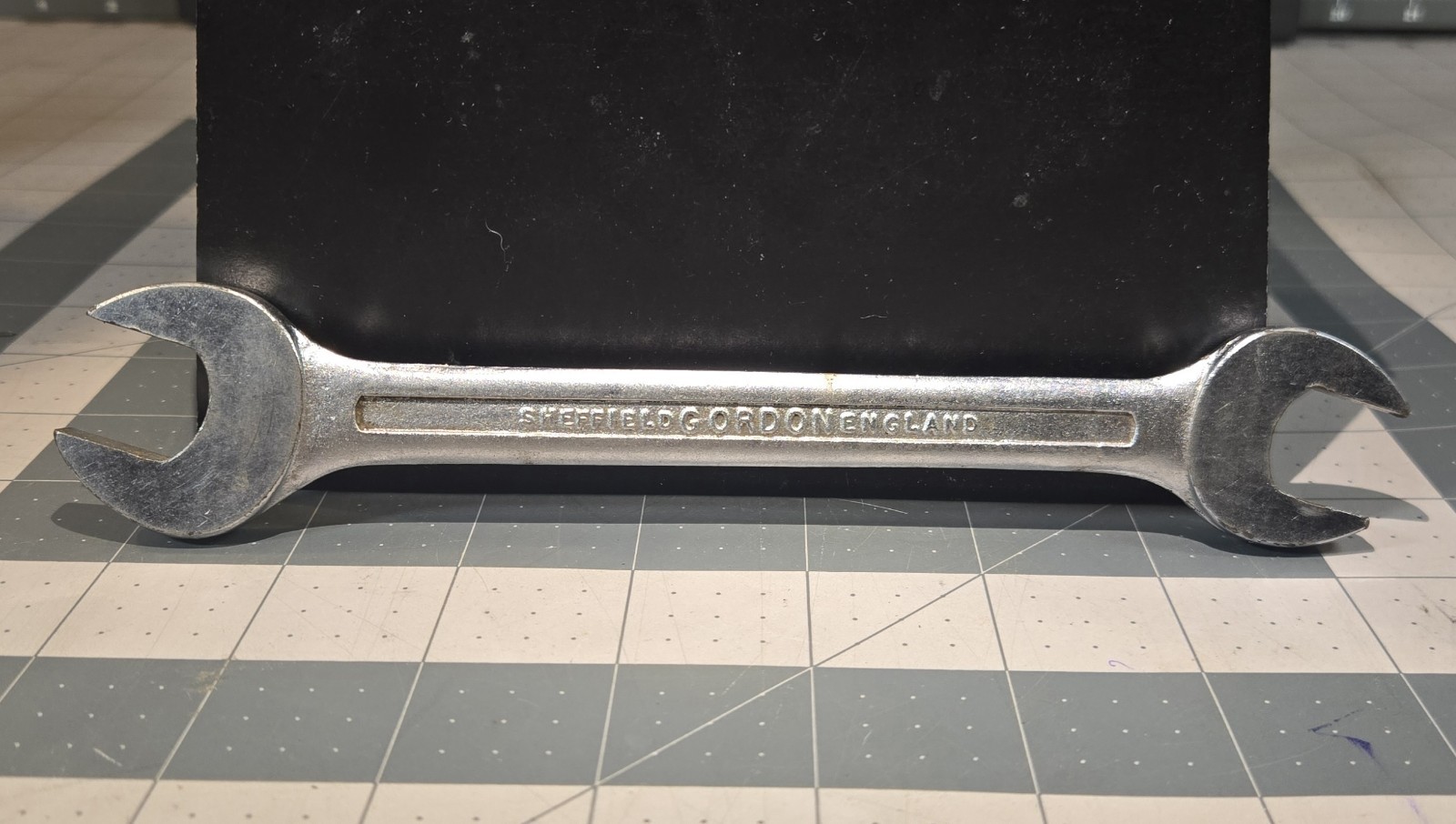 VINTAGE GORDON SHEFFIELD DOUBLE OPEN ENDED SPANNER CHROME VANADIUM 16mm X 17mm