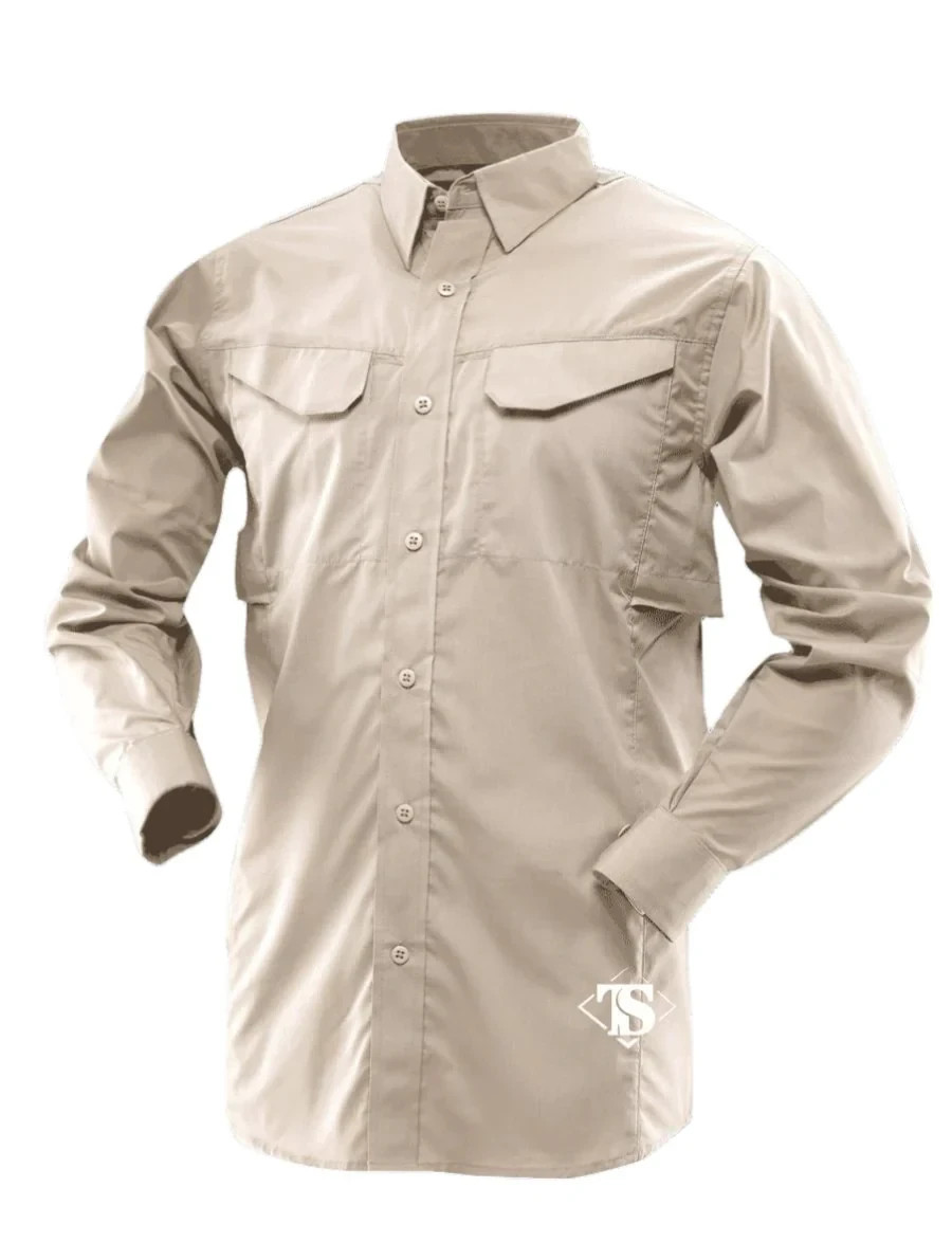 Tru-Spec 24-7 Ultralight Field Shirt - Poly/Cttn RS Long Sleeve Shirt Khaki/Navy