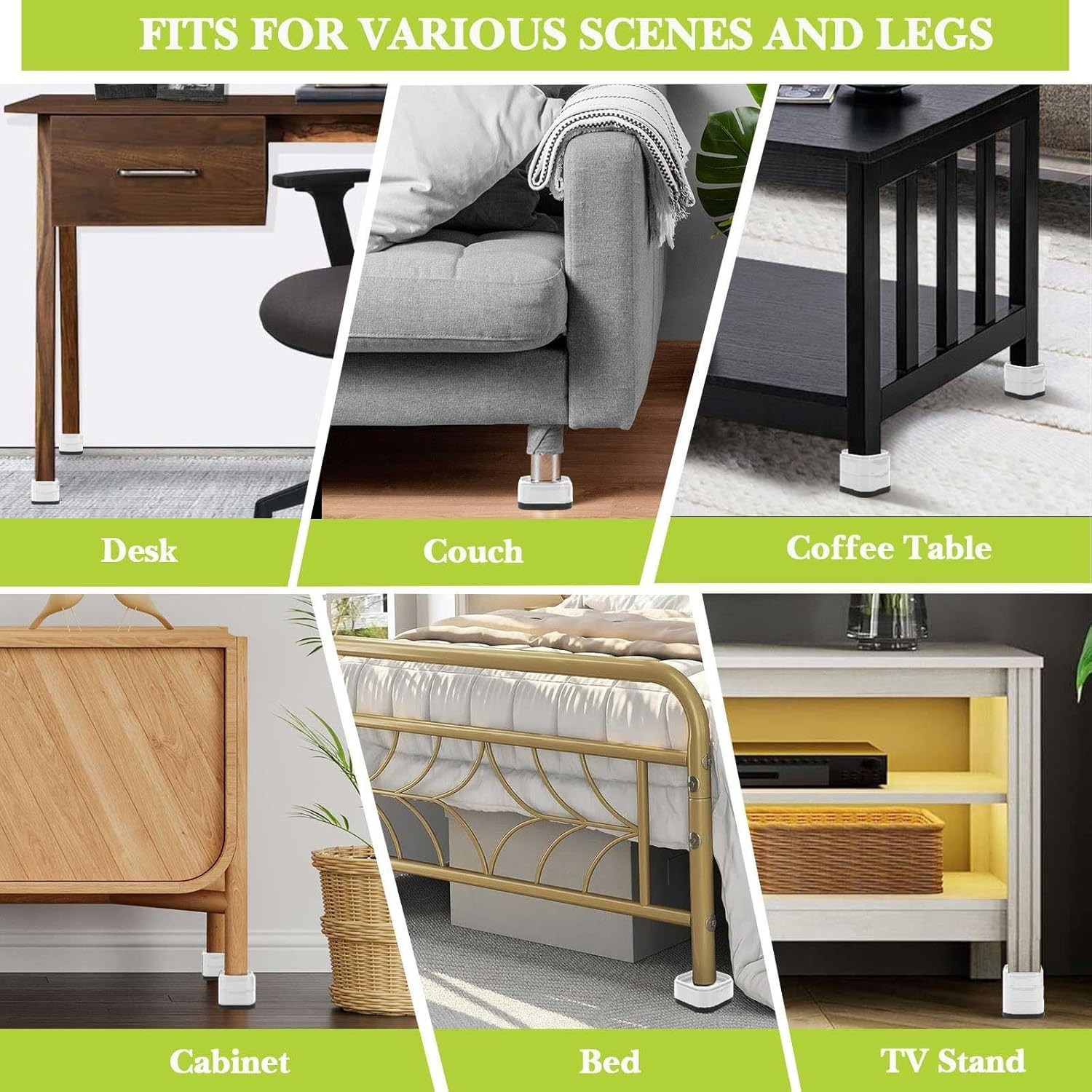 White Adjustable Square Stackable Heavy Duty Bed Furniture Risers 18 Pack