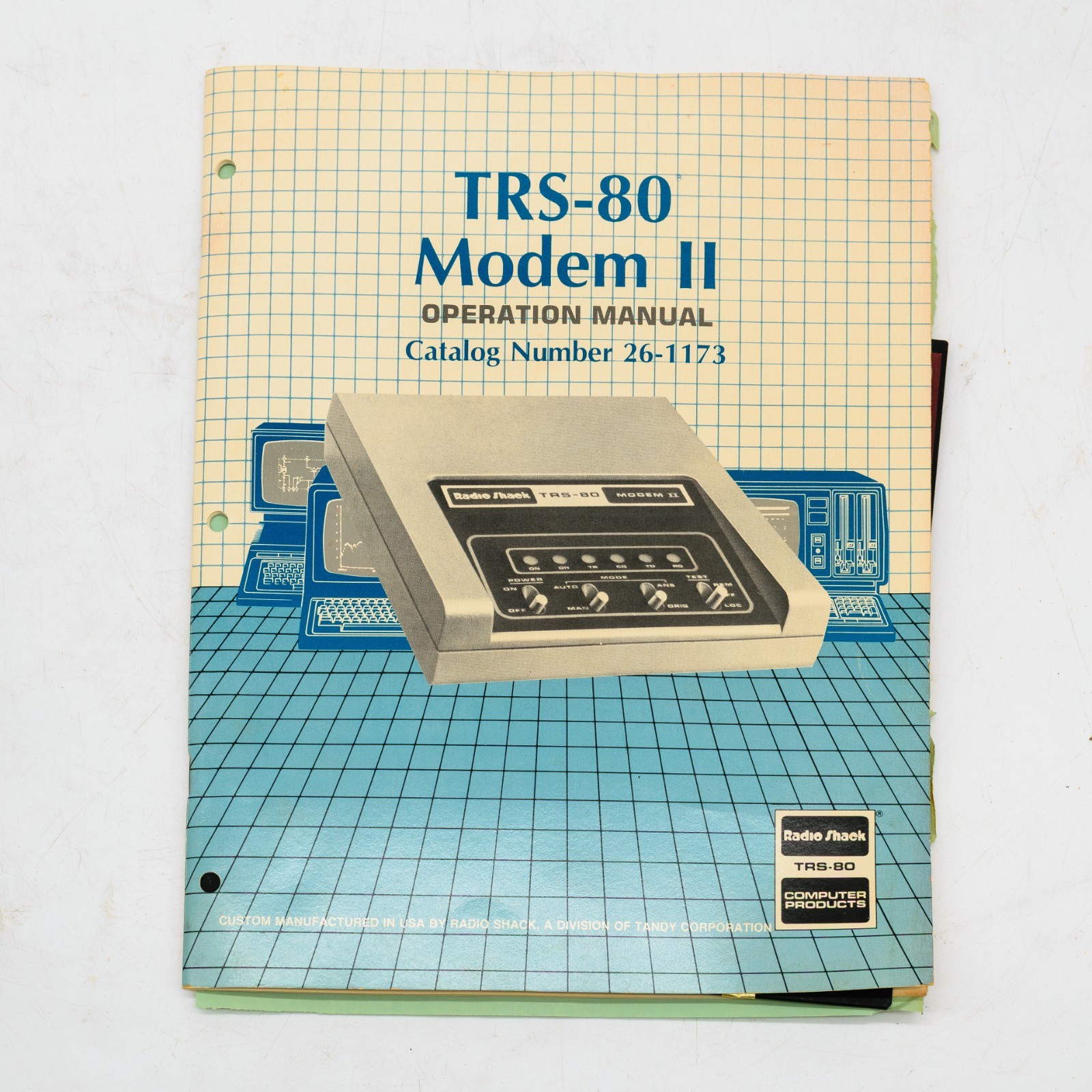 RadioShack TRS-80 Modem II with Original Serial Interface Cable, Owners Manual &