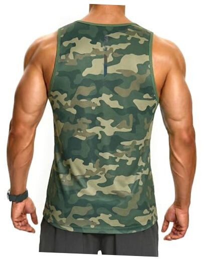 Men's Tank Tops Quick Dry Athletic Gym Fitness Muscle Medium 1 Pack Camo Green