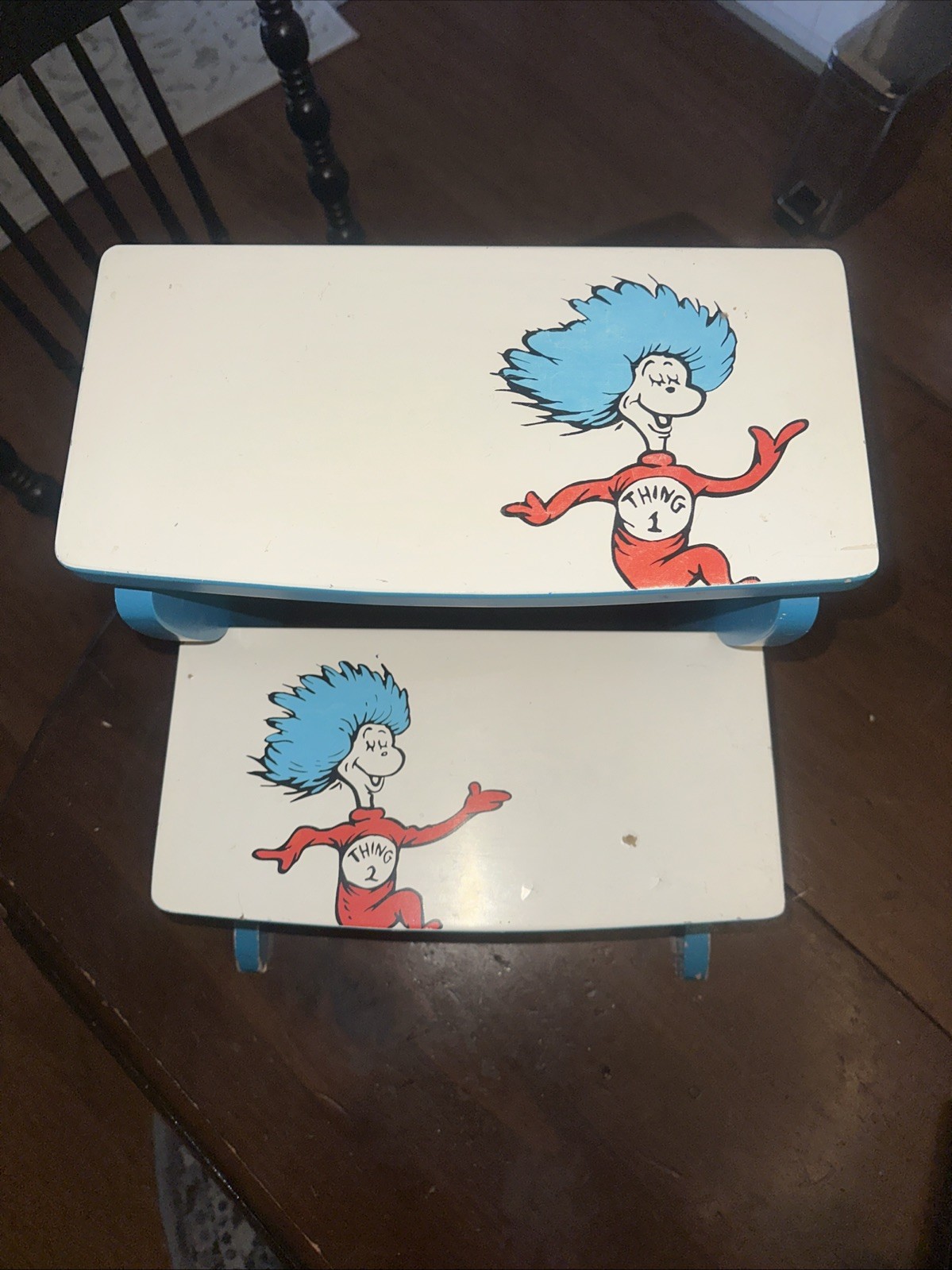 Vtg. Thing 1 Thing 2  Children’s Step Stool Used Good Condition See Photos