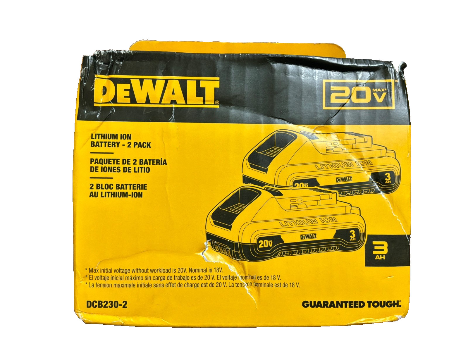 DeWALT DCB230-2 20V MAX Compact 3.0Ah Battery Pack (2-Pack) - NEW, FREE SHIP