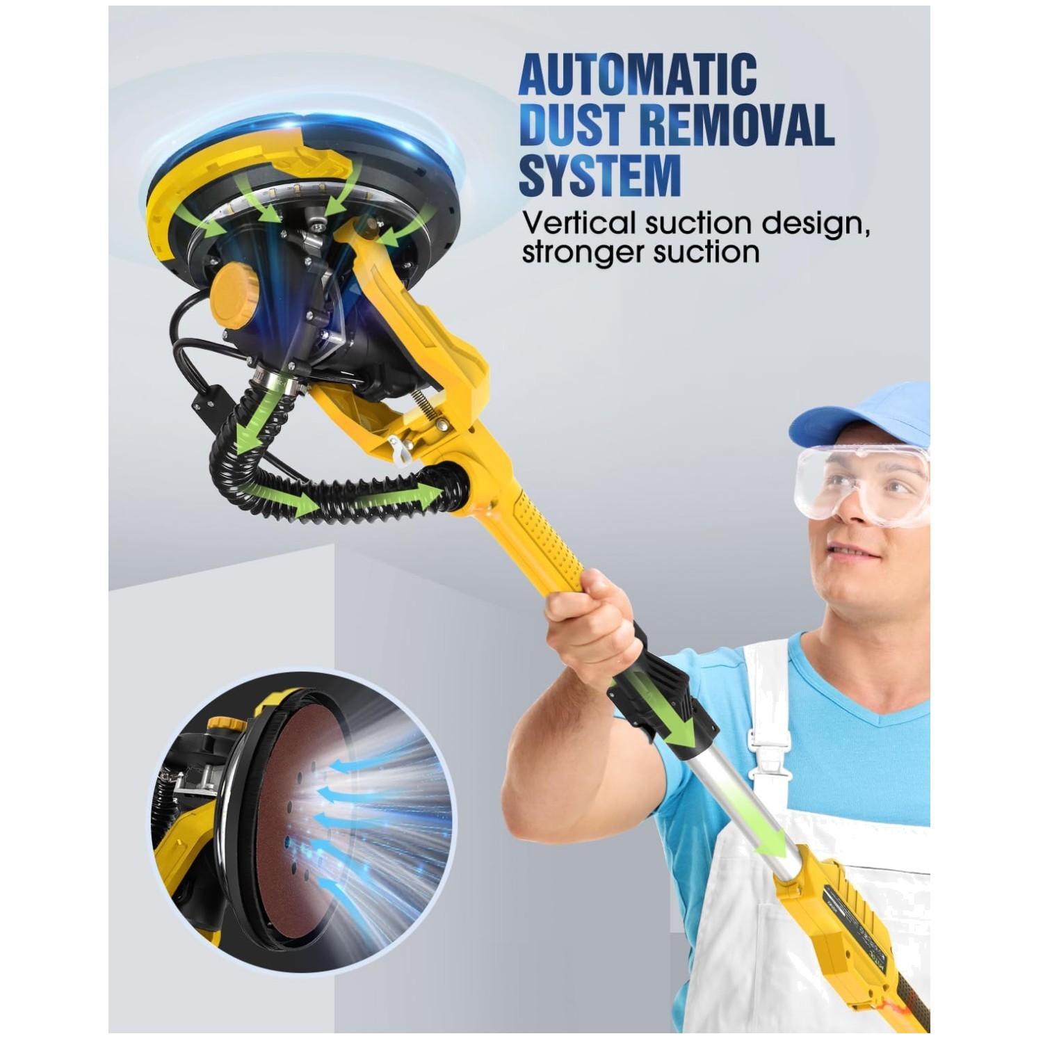Electric Drywall Sander with Vacuum Dust Collection