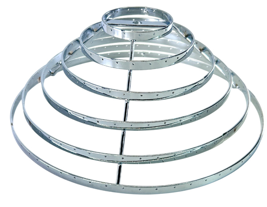 12 x 4.5 inches 6-Tier Round Lampshade Frame Chandelier Pendant Holder, Silver