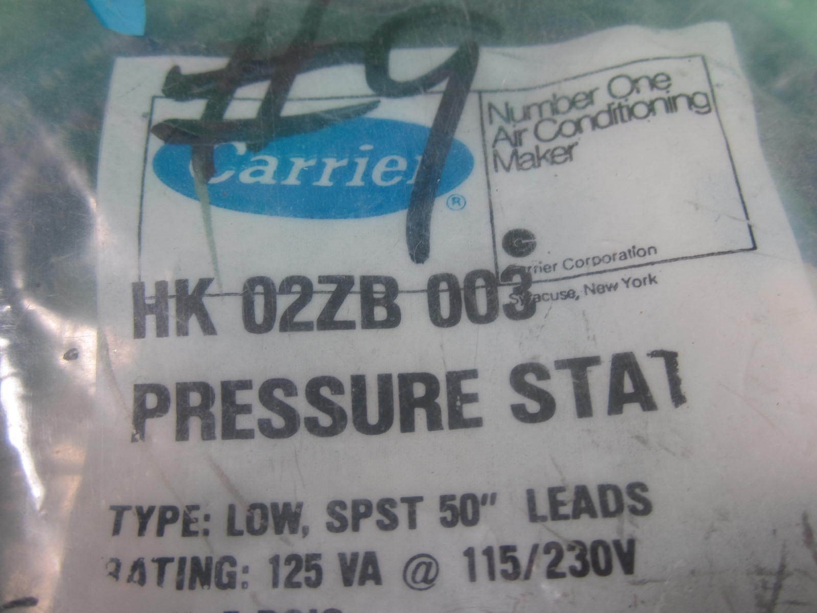 Carrier Pressure Stat -- HK 02ZB 003 -- New