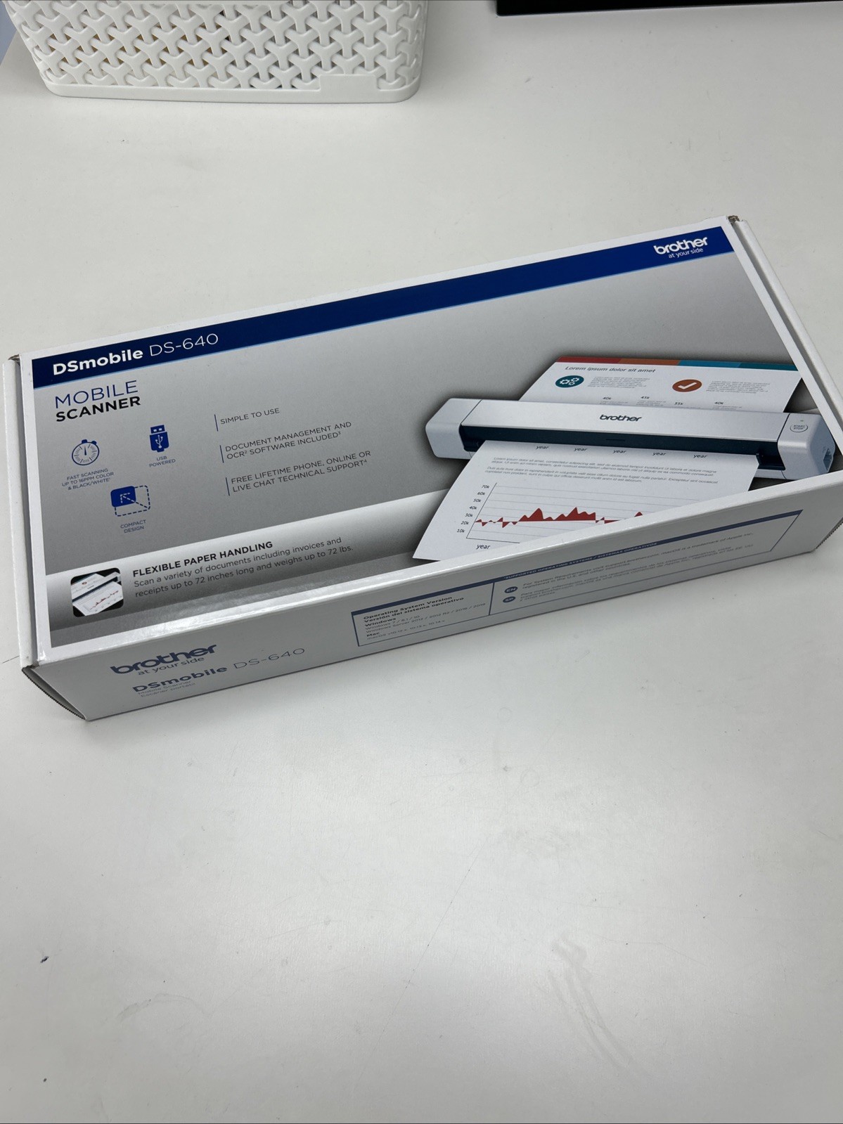 Brother DS-640 Compact Mobile Document Scanner - White