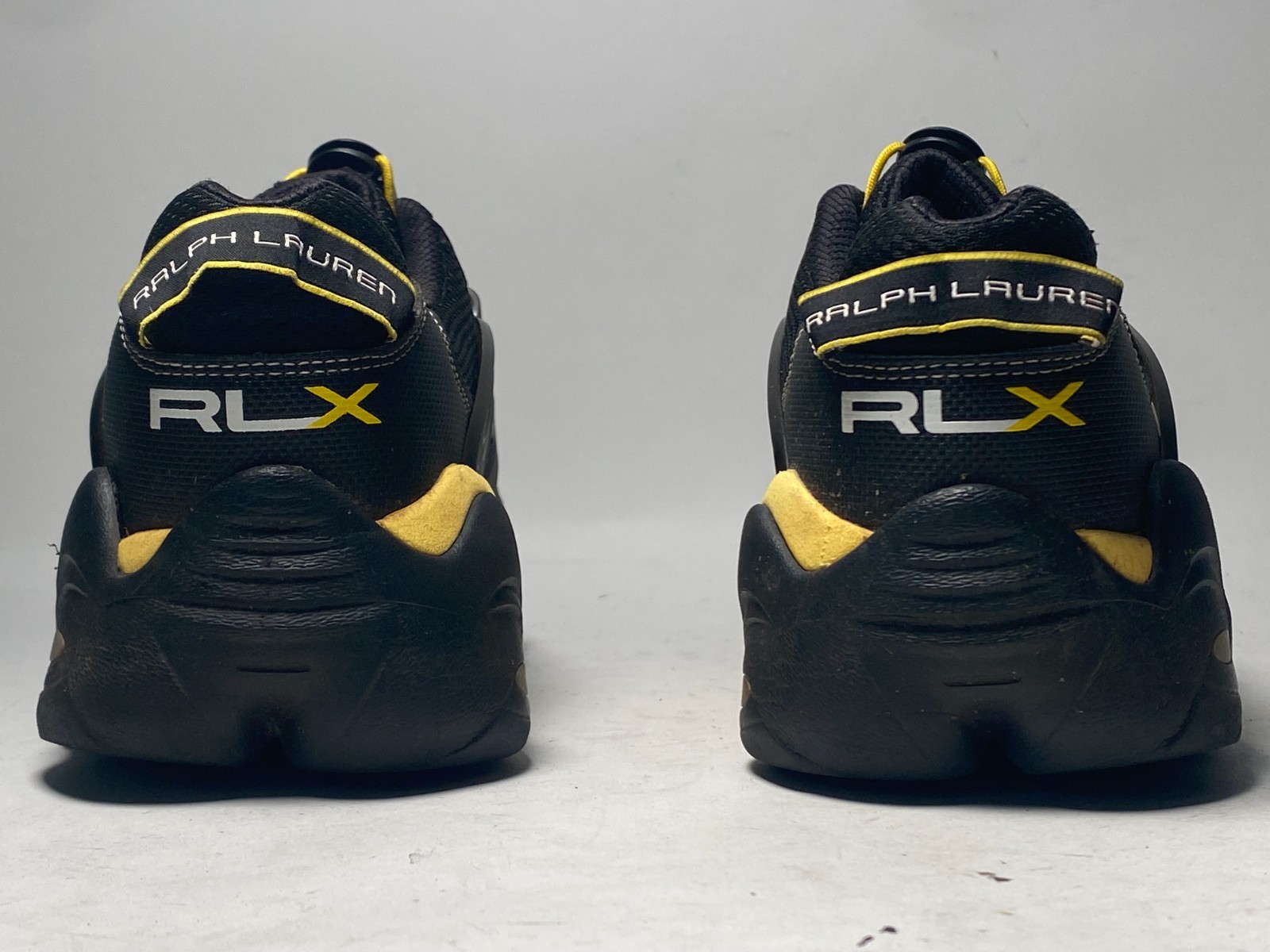 Y2K Ralph Lauren RLX Xtreme Men's Size US 9D Athletic Sport Shoes Black Yellow