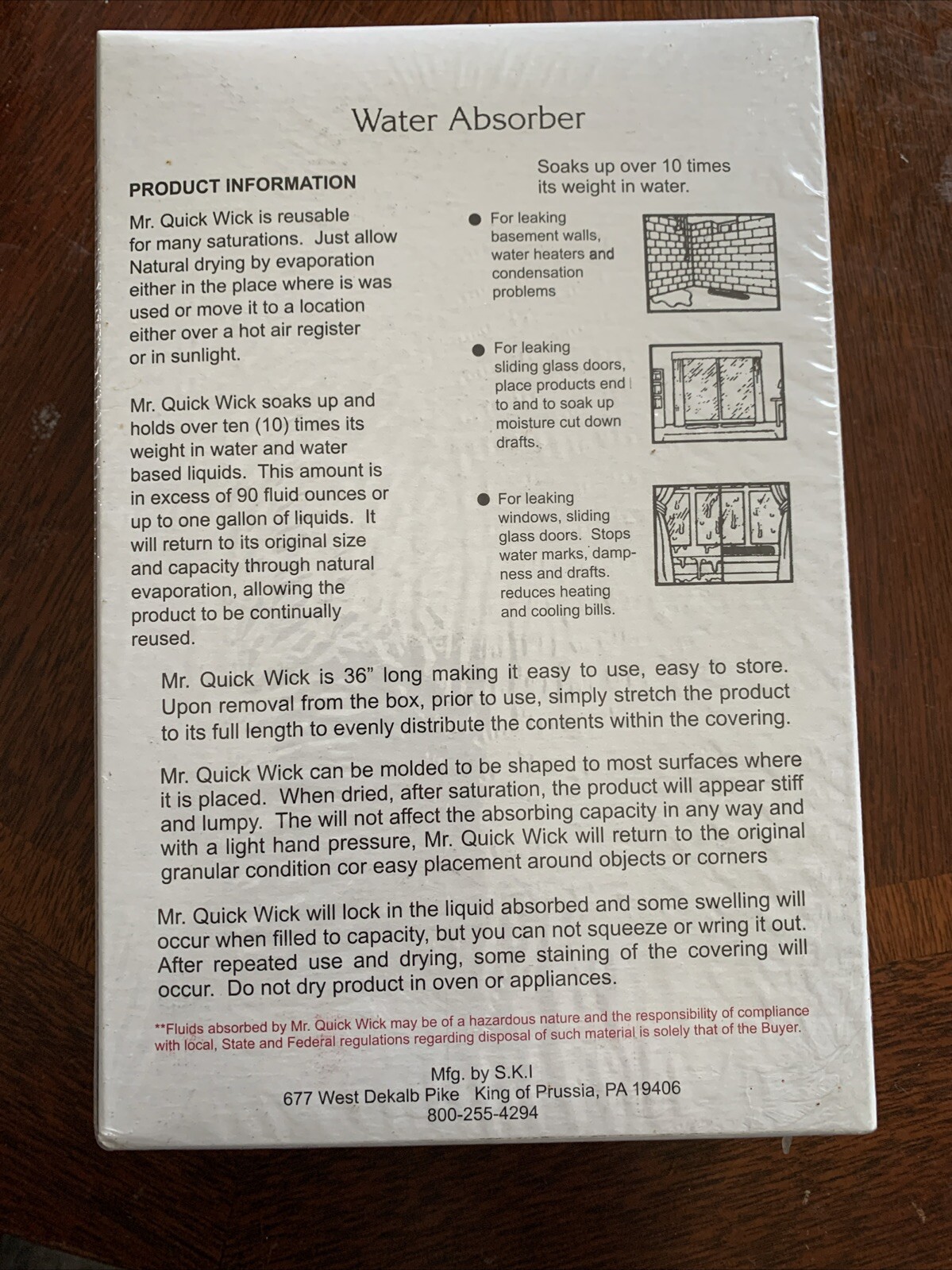 Mr. Quick Wick Reusable Water Absorber - Stops Water Damage, Dampness, Mildew