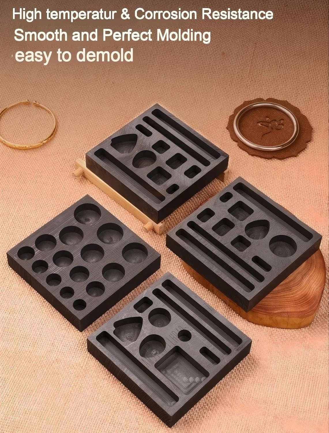 High Thermal Stability Graphite Mold for Casting Gold, Silver, and Copper Ingots