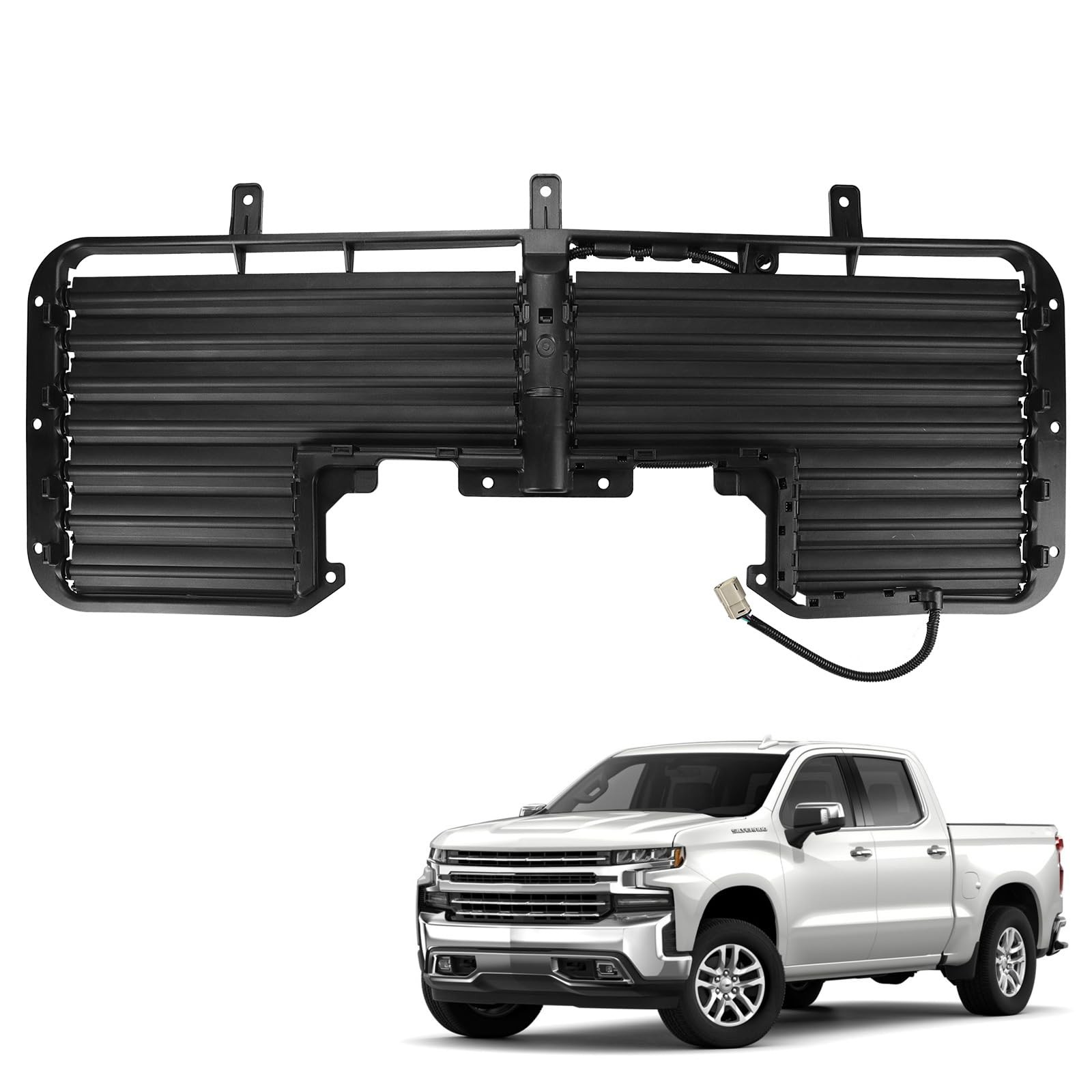 Active Grille Shutter For Chevy Silverado 1500 GMC Sierra 1500 Black