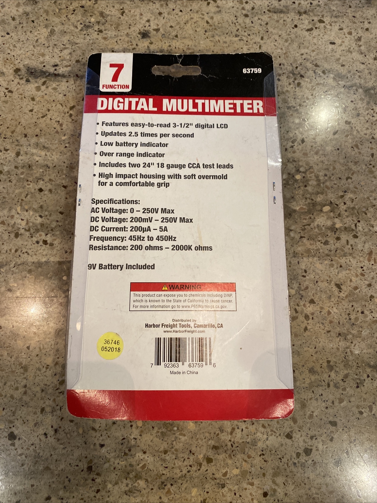 7 Function Digital Multimeter 63759