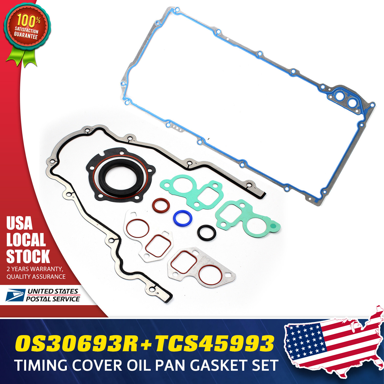 Timing Cover Oil Pan Gasket Set For GMC Chevrolet 4.8 5.3 5.7L 6.0L LS 1999-2011