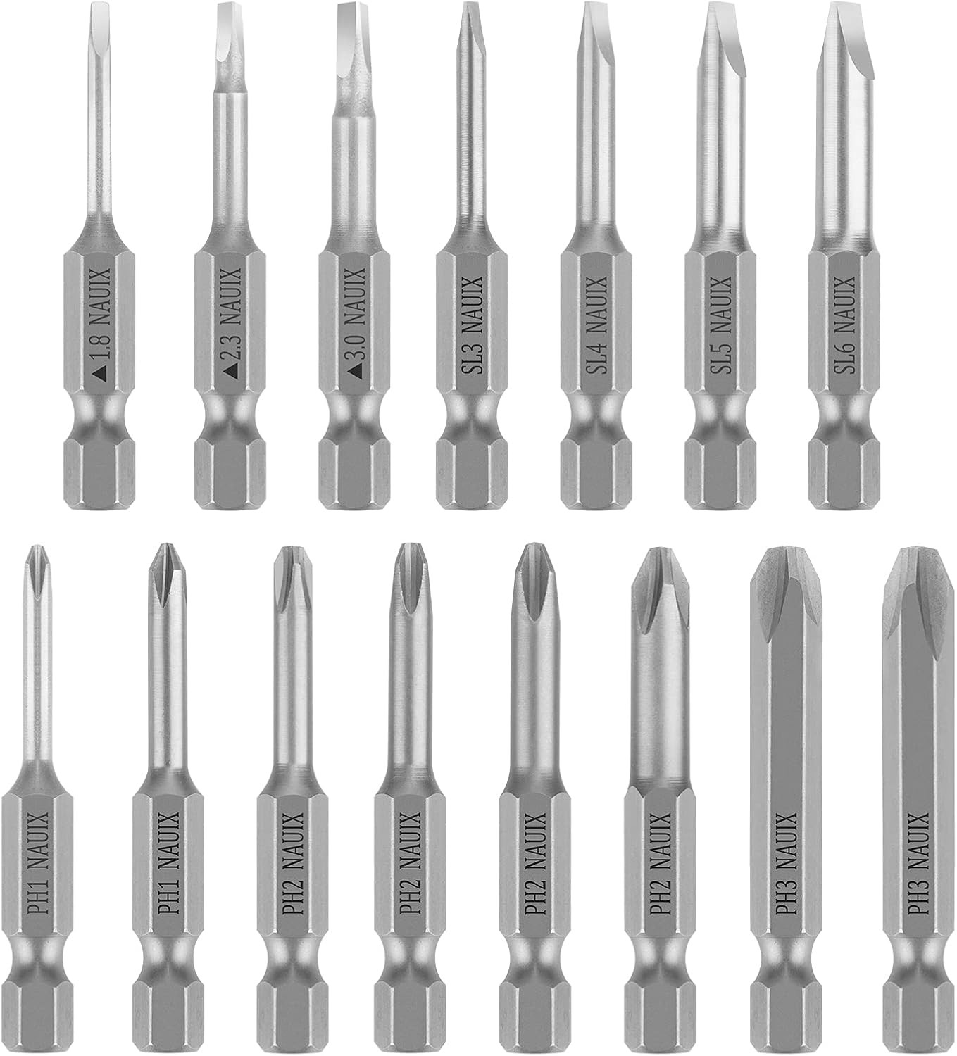 15 Piece Slotted Phillips Triangle Screwdriver Bit