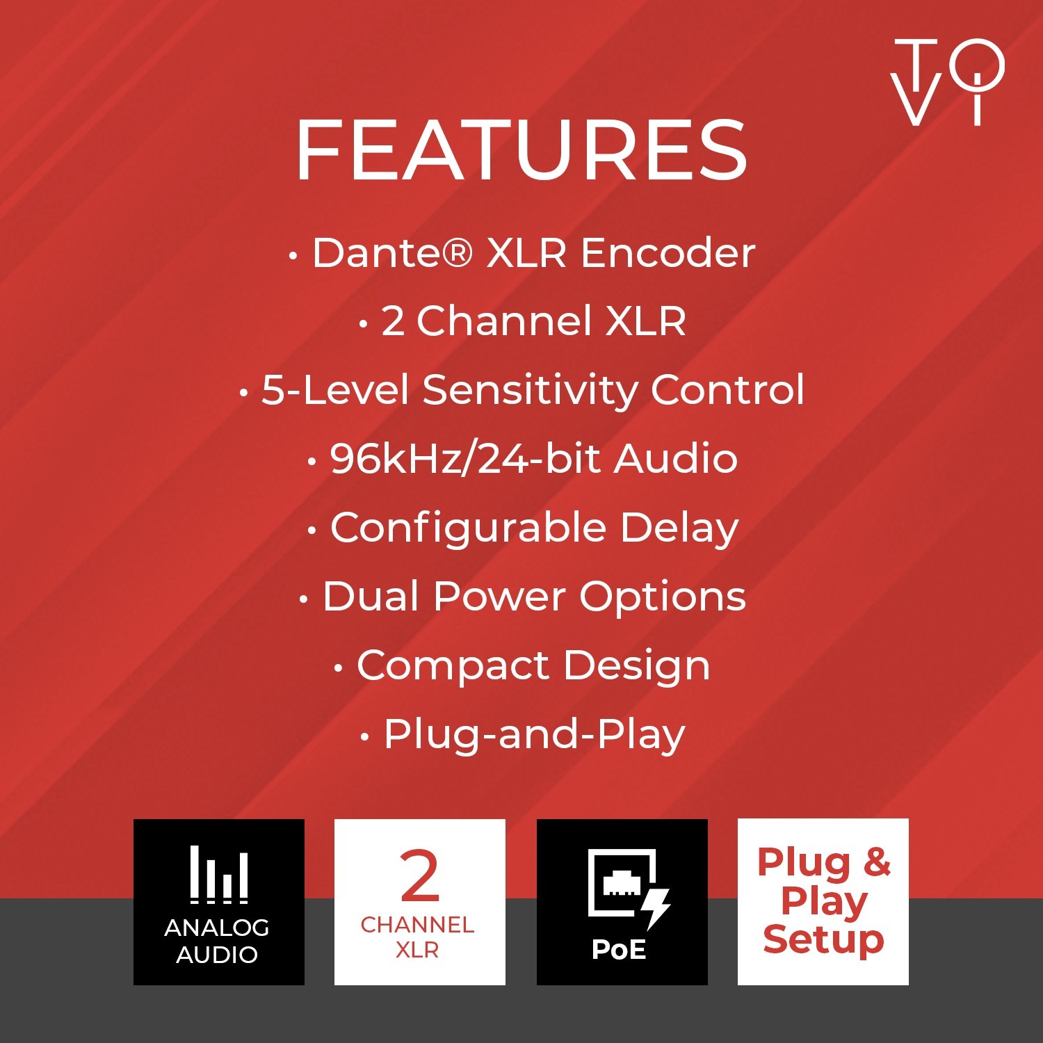 ToVi Dante® XLR Encoder (DXA-XLR-TX)