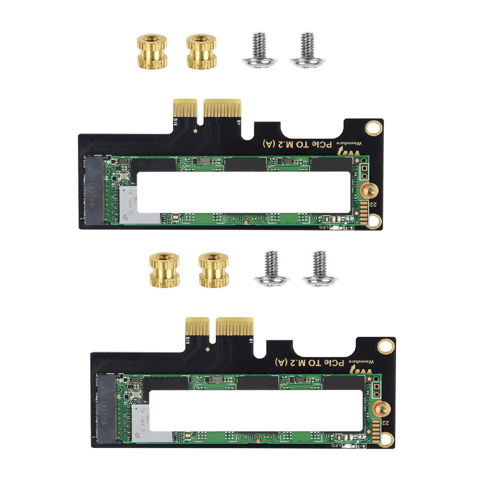2Pcs PCIe to M.2 Adapter Card For Motherboards With PCI-EX1/X4/X8/X16 Card Slot/