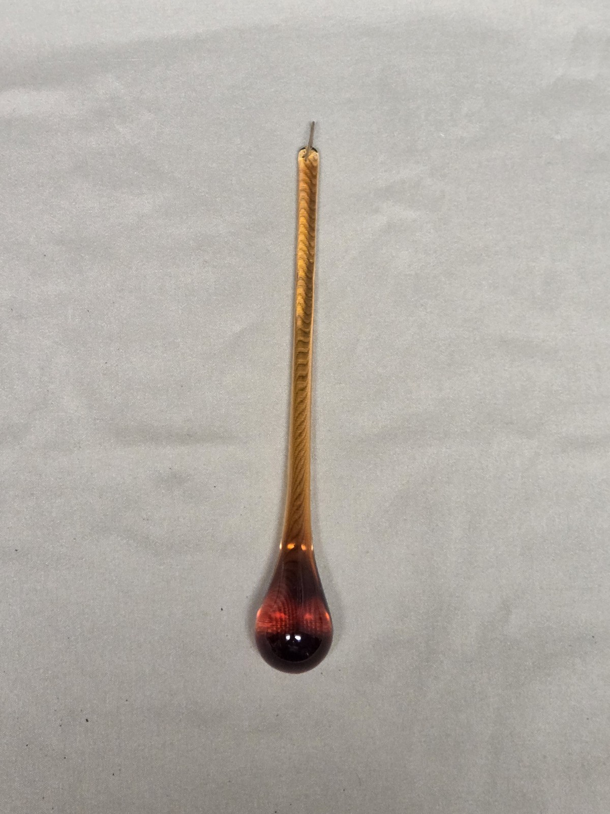 Lot of 10 Amber Glass 6 1/4'' Teardrop Lamp Ornaments, Chandelier Prisms