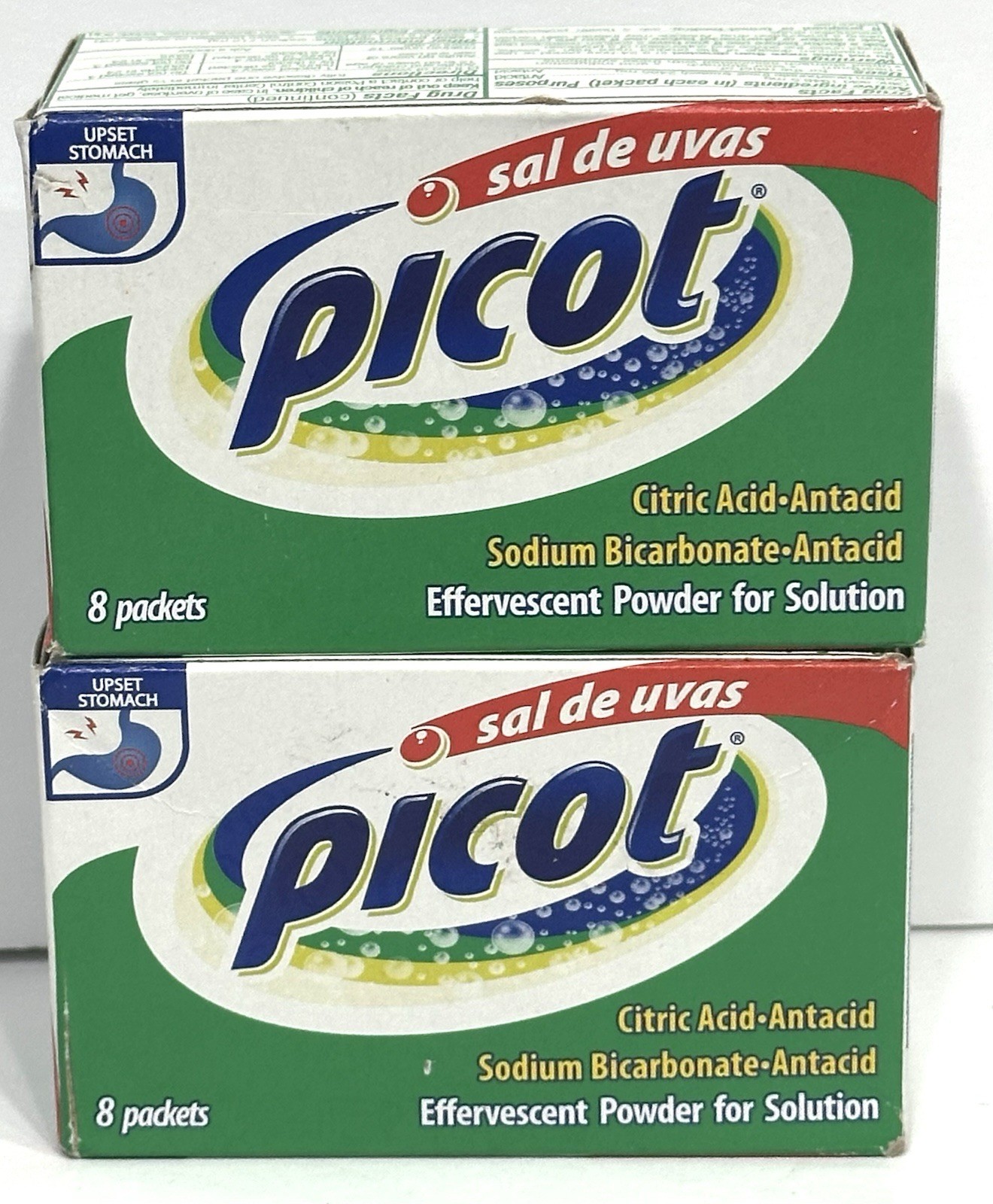 (2 Pack) Sal De Uvas Picot Effervescent Antacid Powder Heartburn Relief, New