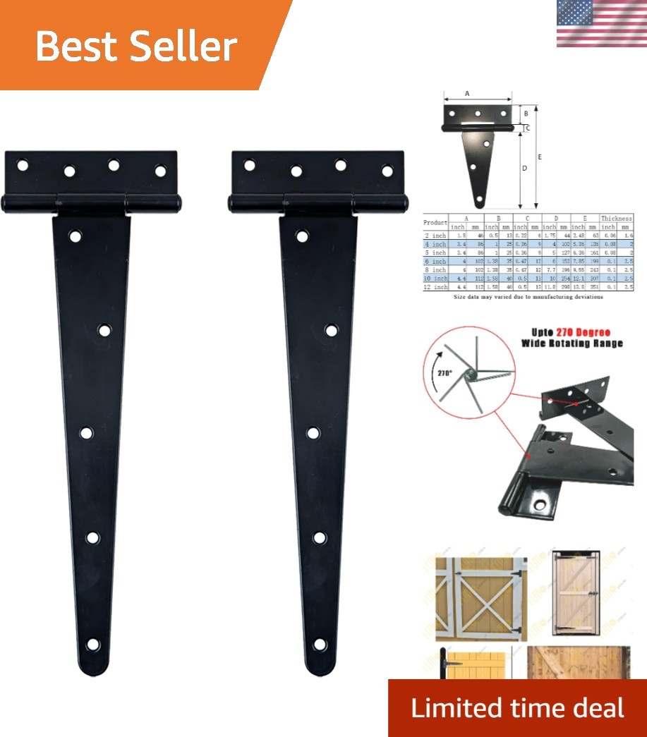 Innovative 12 Inch Tee Hinge - Heavy Duty, Rustproof & Weather-Resistant