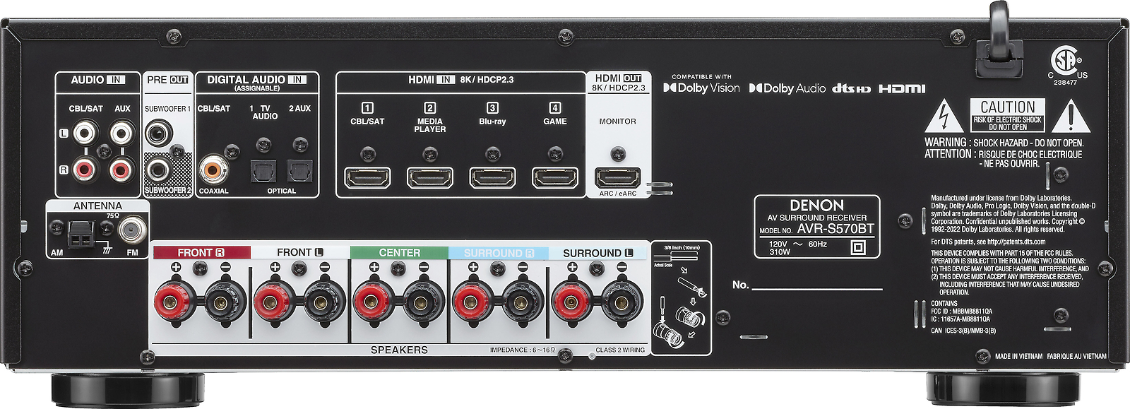 Denon AVR-S570BT 5.2 channel HT receiver