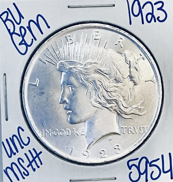 ⭐️1923 GEMBU+++⭐️SILVER PEACE DOLLAR COIN⭐️UNCIRCULATED MS+++⭐️