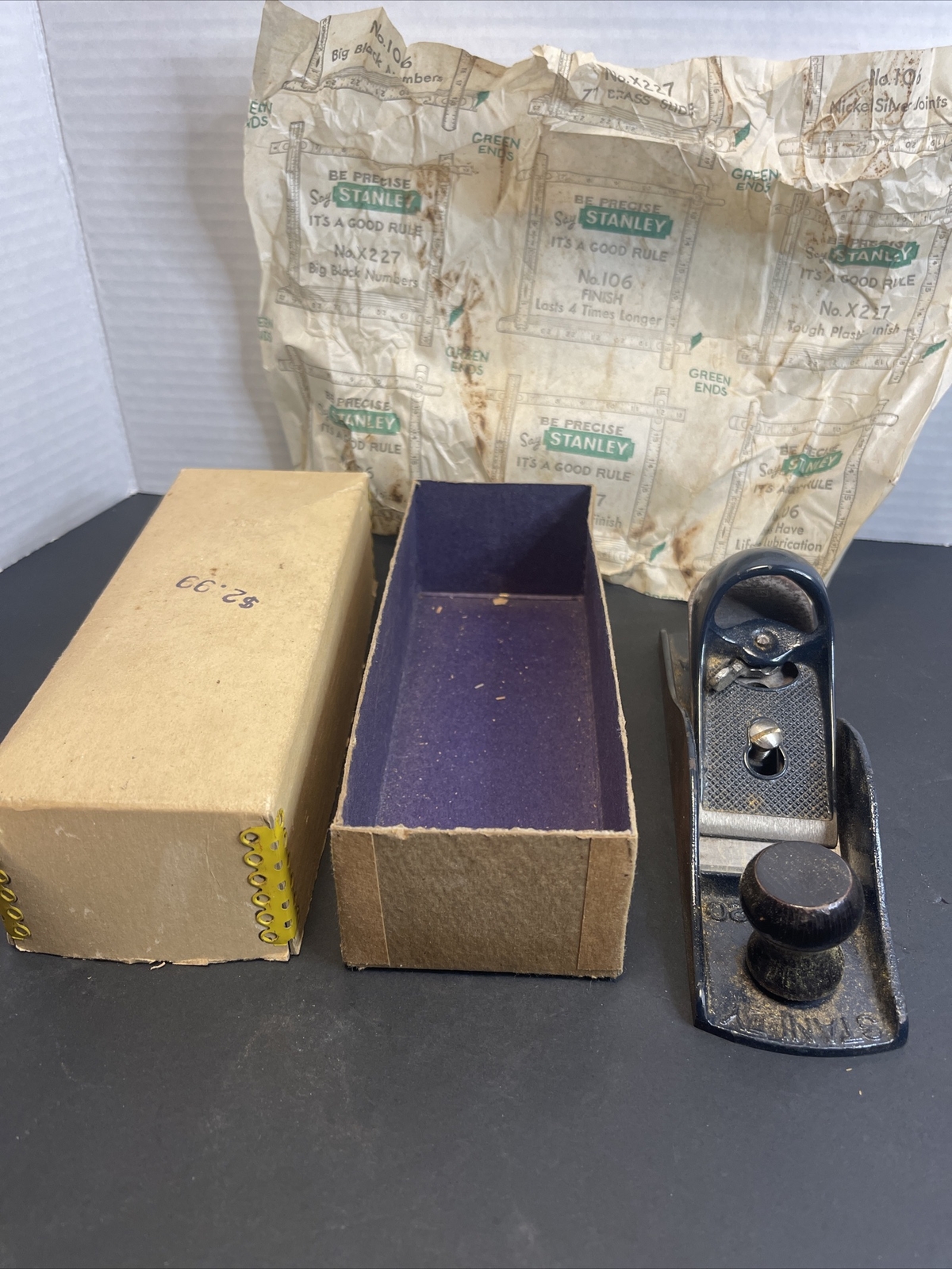 Vintage Stanley 220 Block Plane w Original Box Made In USA