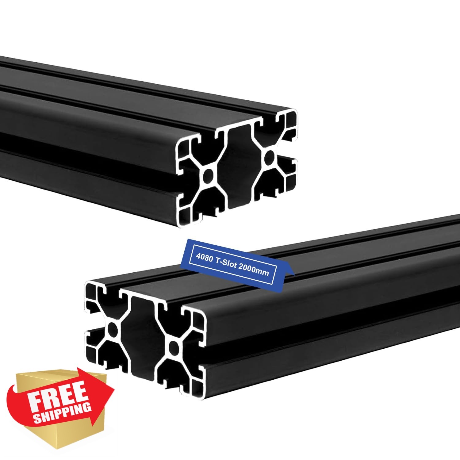 Seekliny 2Pack 4080 T Slot Aluminum Extrusion 2000mm Black Extruded Aluminum ...