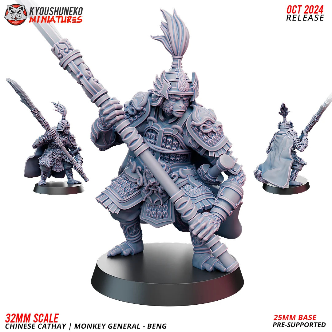 Monkey General Beng - 28-75mm Chinese Cathay - Resin Tabletop Miniature