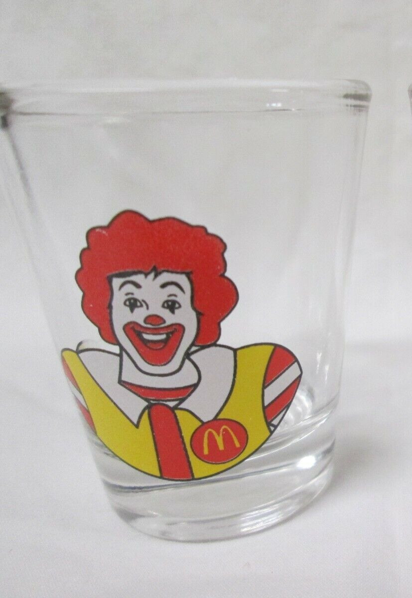 Ronald McDonald Logo "New Version" on Clear Shot Glass