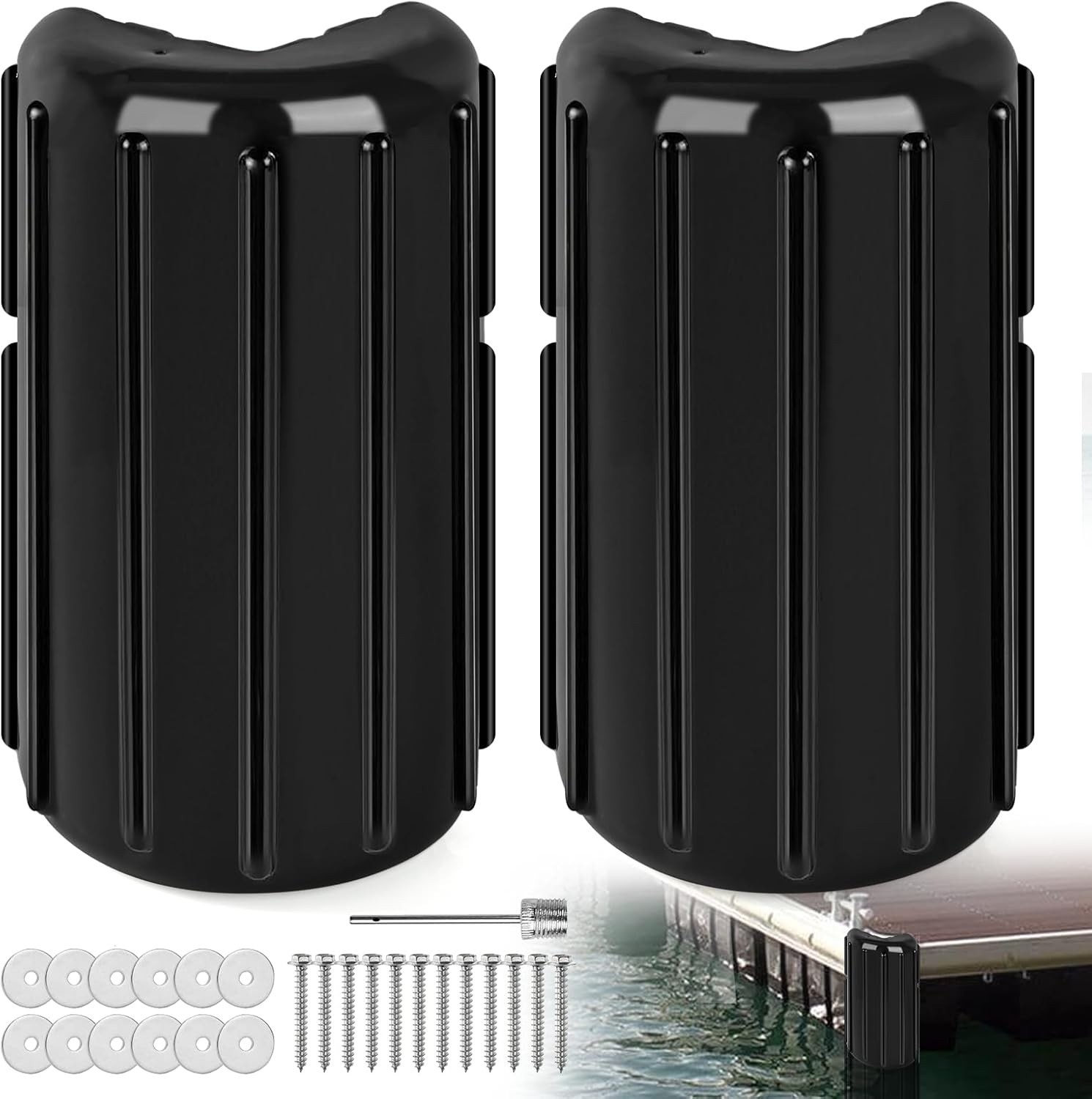 Premium Corner Dock Bumper, Marine-Grade Inflatable Dock Fender Protector