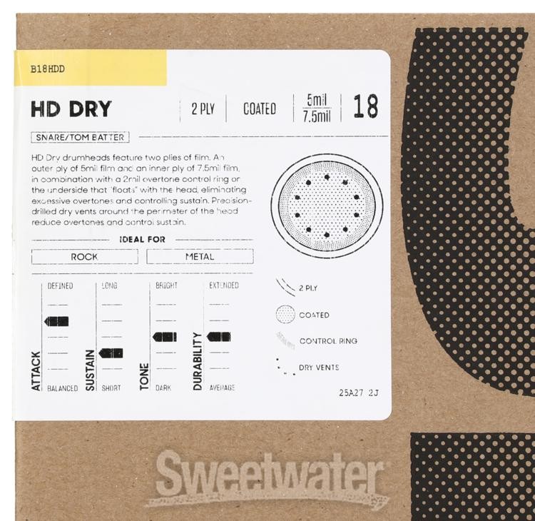 Evans HD Dry Coated Drumhead - 18 inches