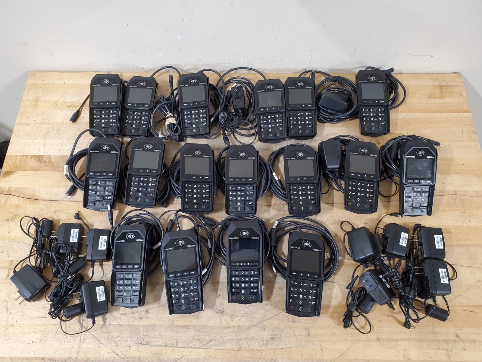 LOT OF 17 Ingenico Lane 3000 POS Terminals - Untested