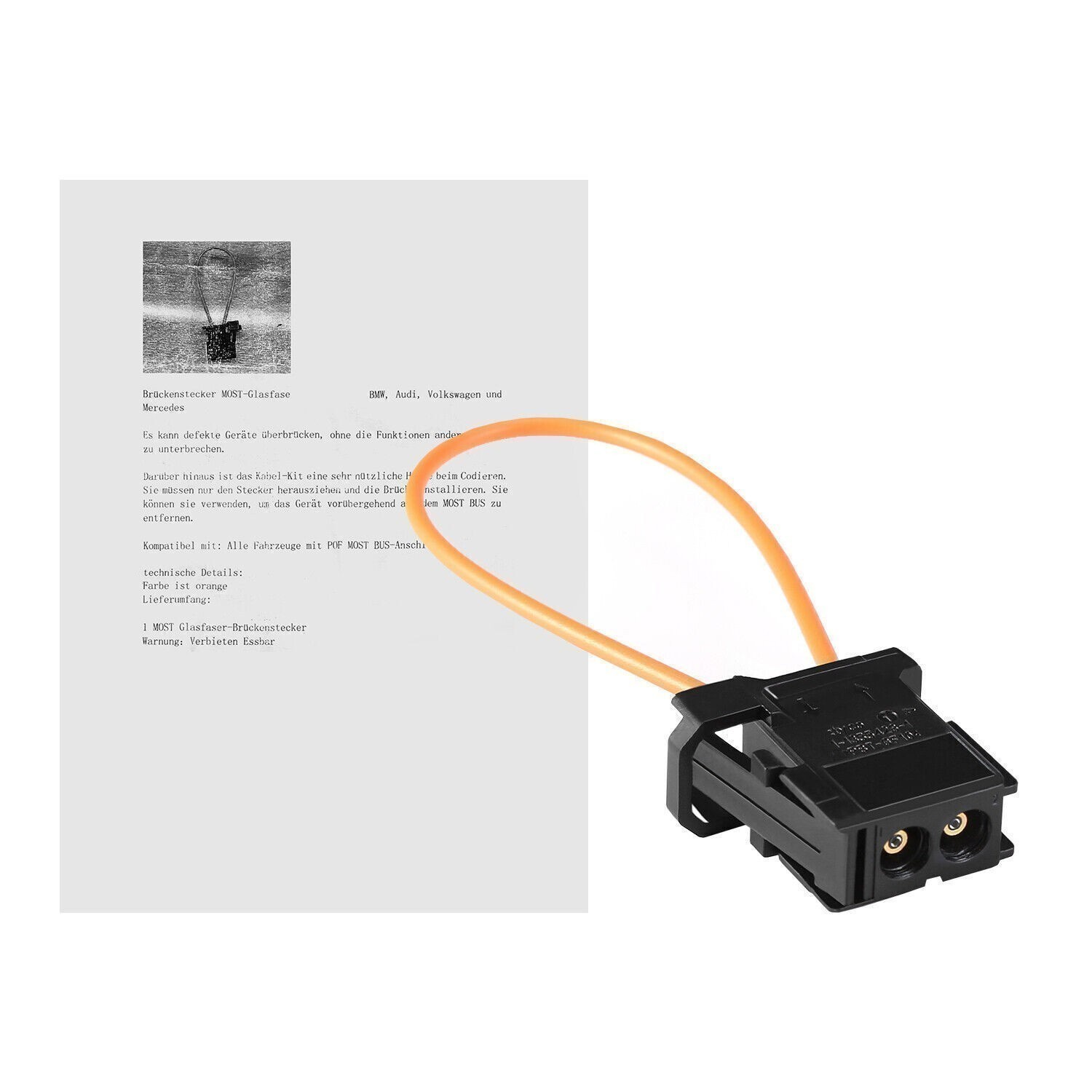 2 PAIR MOST FIBER OPTIC LOOP BYPASS MALE & FEMALE KIT ADAPTER FOR MERCEDES Xloic