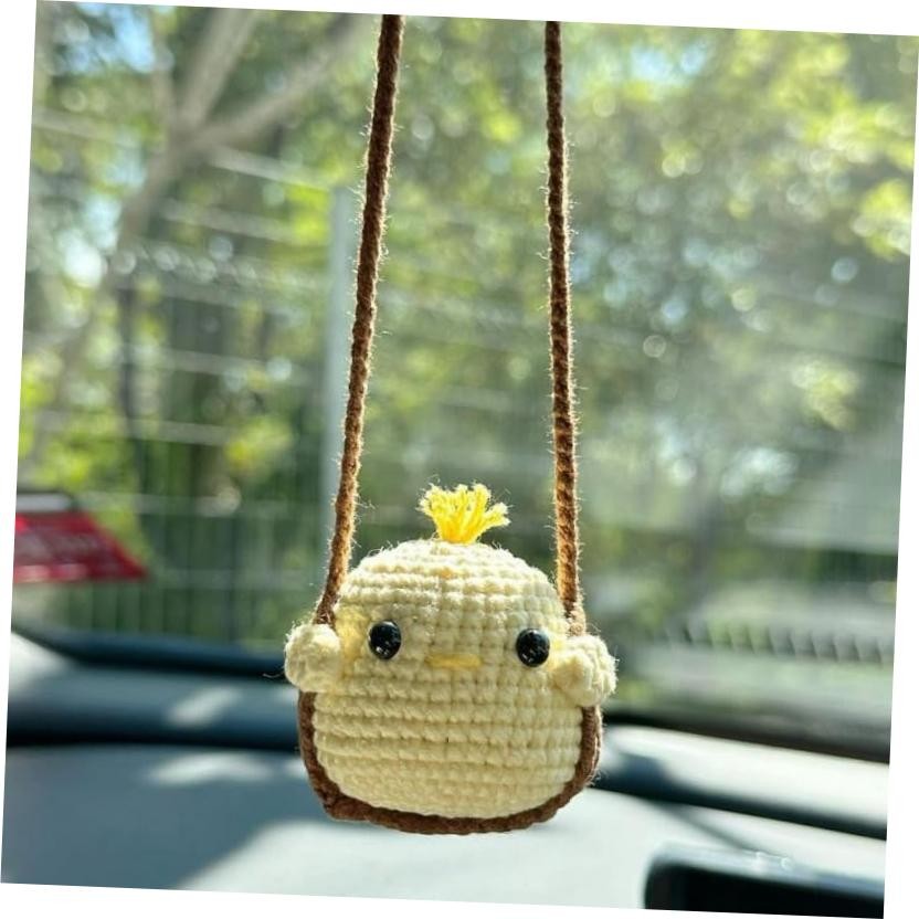 Crochet Swinging Animal Car Mirror Hanging Accessories, Cute Decorations for